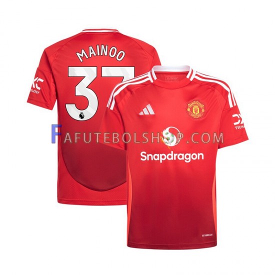 Camisa 1 Manchester United Vermelho Kobbie Mainoo 37 2024-2025 manga curta ,Masculino