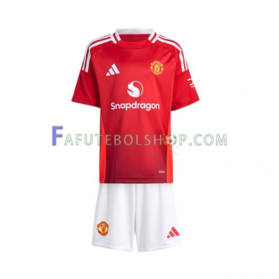 Camisa 1 Manchester United Vermelho 2024-2025 manga curta ,infantil