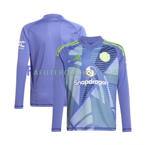 Camisa Goleiro 1 Manchester United 2024-2025 manga longa ,Masculino