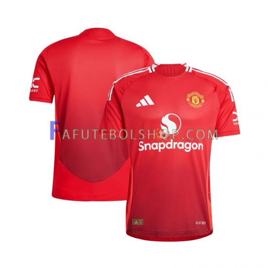 Camisa 1 Manchester United Vermelho 2024-2025 manga curta ,Masculino