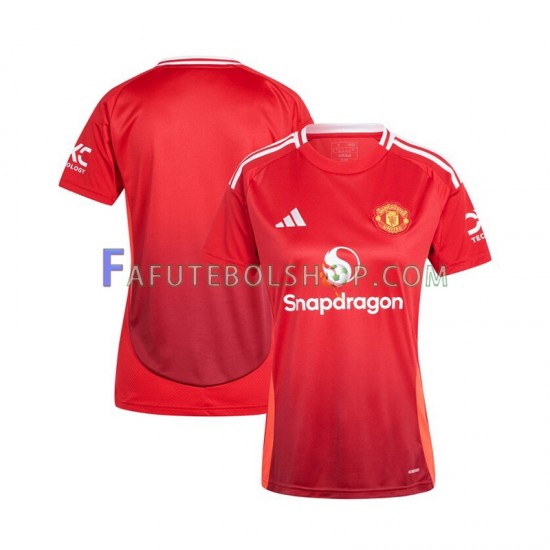 Camisa 1 Manchester United Vermelho 2024-2025 manga curta ,Feminino