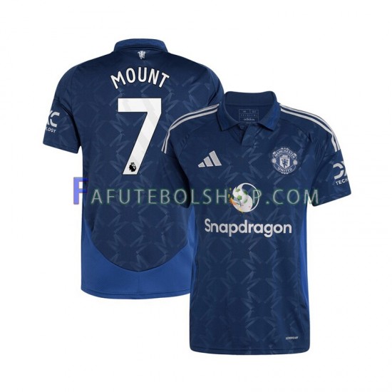 Camisa 2 Manchester United Mason Mount 7 2024-2025 manga curta ,Masculino