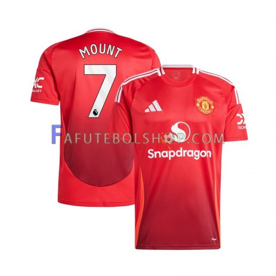 Camisa 1 Manchester United Vermelho Mason Mount 7 2024-2025 manga curta ,Masculino