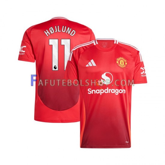 Camisa 1 Manchester United Vermelho Rasmus Hojlund 11 2024-2025 manga curta ,Masculino