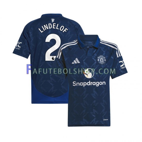 Camisa 2 Manchester United Victor Lindelof 2 2024-2025 manga curta ,Masculino