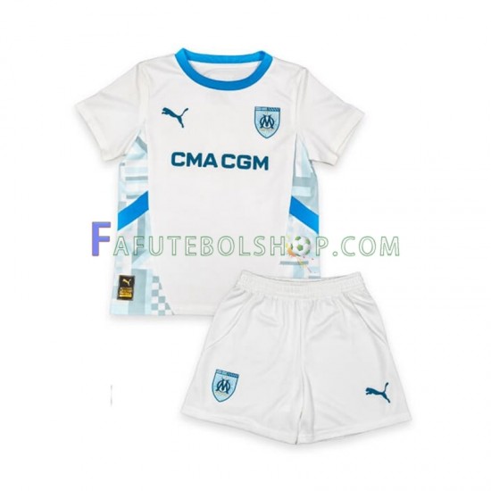 Camisa 1 Olympique de Marseille 2024-2025 manga curta ,infantil