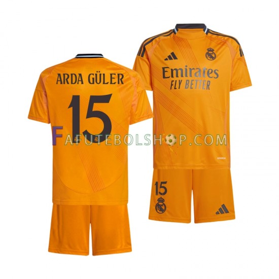 Camisa 2 Real Madrid Arda Guler 15 2024-2025 manga curta ,infantil