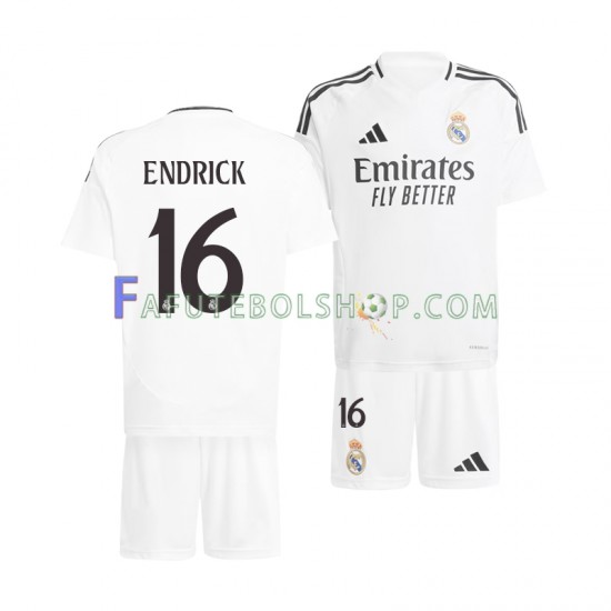 Camisa 1 Real Madrid ENDRICK 16 2024-2025 manga curta ,infantil