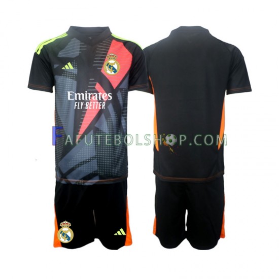 Camisa Goleiro 2 Real Madrid Preto 2024-2025 manga curta ,infantil