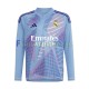 Camisa Goleiro 1 Real Madrid Azul 2024-2025 manga longa ,Masculino