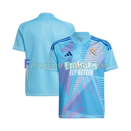 Camisa Goleiro 1 Real Madrid Azul 2024-2025 manga curta ,Masculino