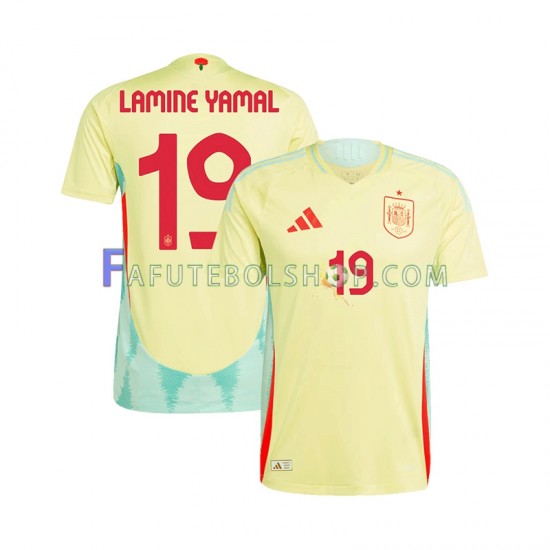 Camisa 2 Espanha LAMINE YAMAL 19 Euro 2024 manga curta ,Masculino