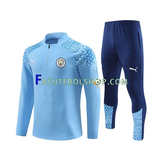 Manchester City Azul Sweat de Treino Conjunto 2023-2024