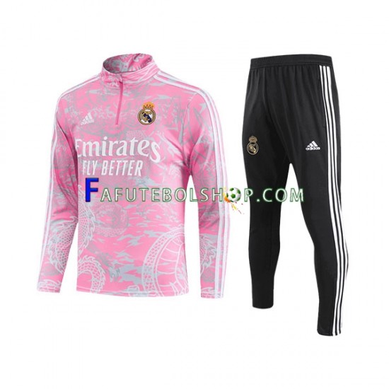 Real Madrid Rosa Dragon Sweat de Treino Conjunto 2023-2024