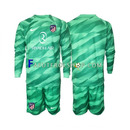 Camisa Goleiro 2 Atlético de Madrid Verde 2023-2024 manga longa ,infantil