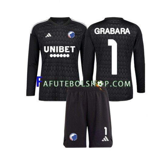 Camisa Goleiro 2 FC Copenhagen GRABARA 1 2023-2024 manga longa ,infantil