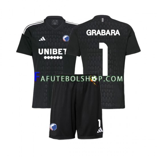 Camisa Goleiro 2 FC Copenhagen GRABARA 1 2023-2024 manga curta ,infantil