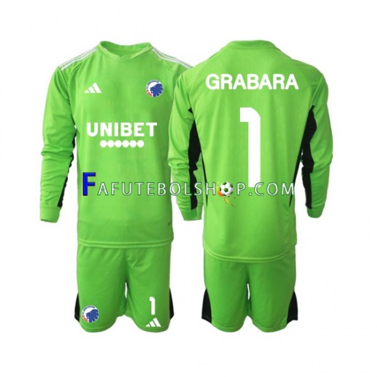 Camisa Goleiro 4 FC Copenhagen GRABARA 1 2023-2024 manga longa ,infantil