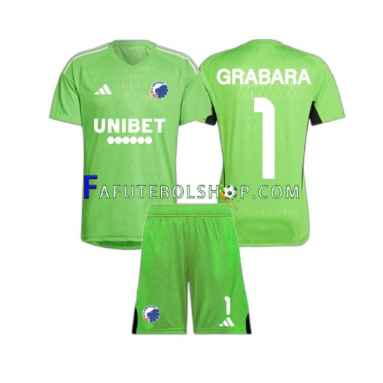 Camisa Goleiro 4 FC Copenhagen GRABARA 1 2023-2024 manga curta ,infantil