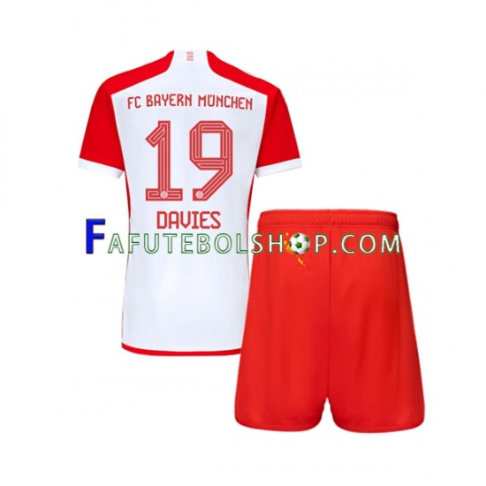 Camisa 1 Bayern de Munique Alphonso Davies 19 2023-2024 manga curta ,infantil