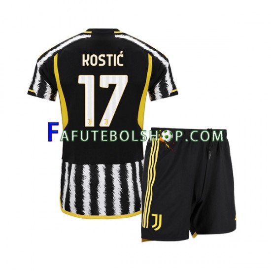 Camisa 1 Juventus Filip Kostic 17 2023-2024 manga curta ,infantil