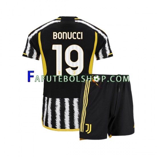 Camisa 1 Juventus Leonardo Bonucci 19 2023-2024 manga curta ,infantil