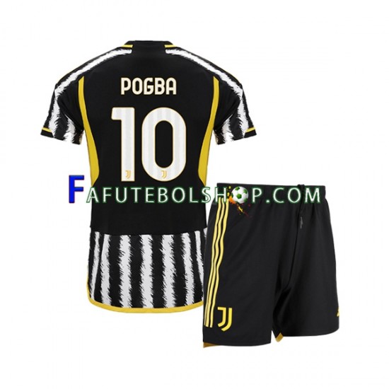 Camisa 1 Juventus Paul Pogba 10 2023-2024 manga curta ,infantil