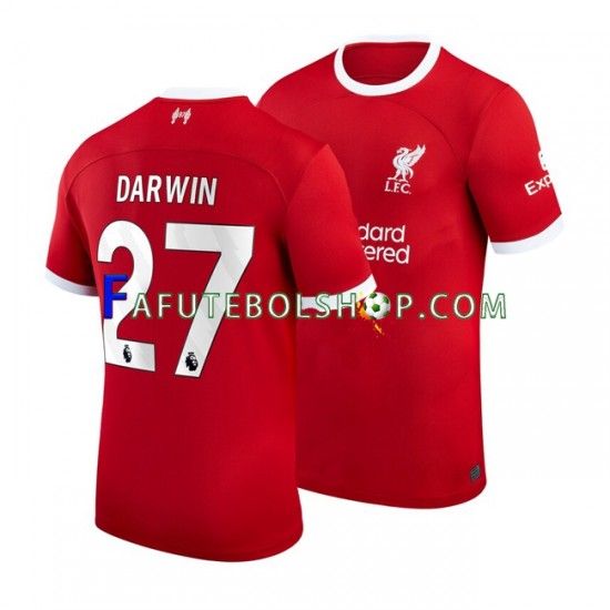 Camisa 1 Liverpool Darwin Nunez 27 2023-2024 manga curta ,Masculino