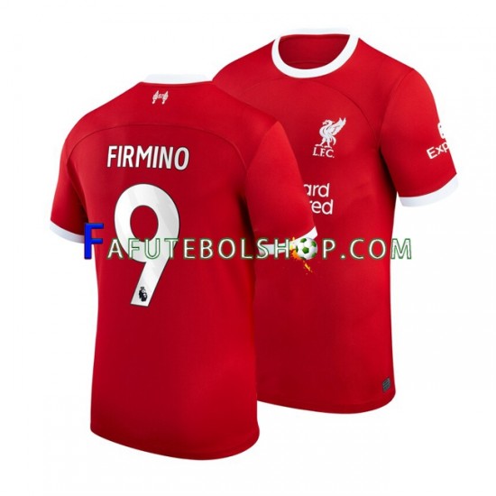 Camisa 1 Liverpool Roberto Firmino 9 2023-2024 manga curta ,Masculino