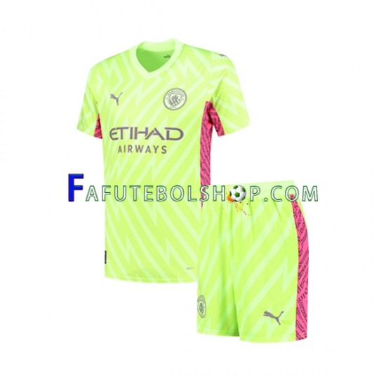 Camisa Goleiro 3 Manchester City 2023-2024 manga curta ,infantil