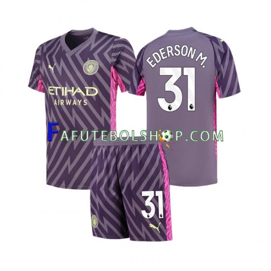 Camisa Goleiro 2 Manchester City Ederson Moraes 31 2023-2024 manga curta ,infantil