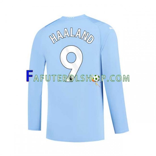 Camisa 1 Manchester City Haaland 9 2023-2024 manga longa ,Masculino