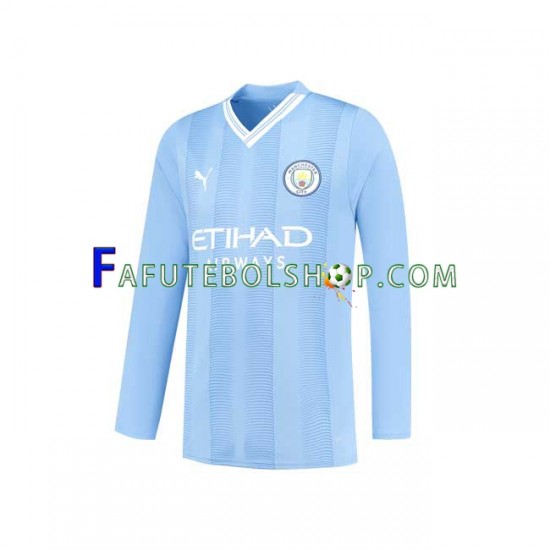 Camisa 1 Manchester City 2023-2024 manga longa ,Masculino