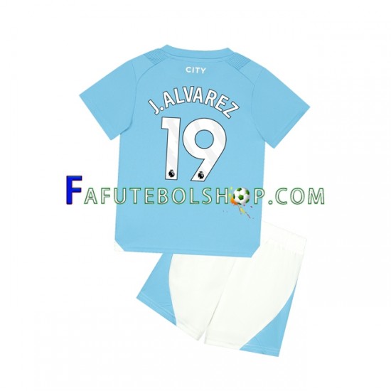 Camisa 1 Manchester City J. ALVAREZ 19 2023-2024 manga curta ,infantil