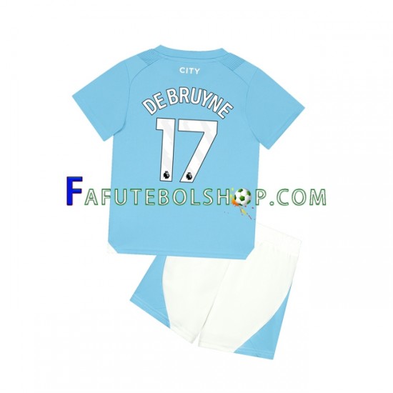 Camisa 1 Manchester City Kevin De Bruyne 17 2023-2024 manga curta ,infantil