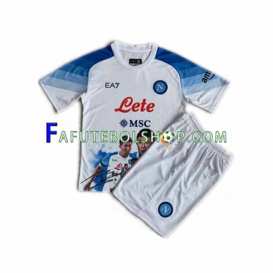 Camisa 1 Napoli Face Game Minjae 3 2022-2023 manga curta ,infantil