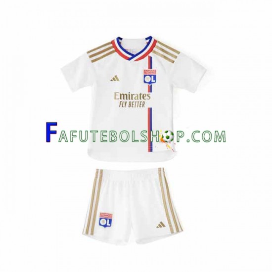 Camisa 1 Olympique Lyon 2023-2024 manga curta ,infantil