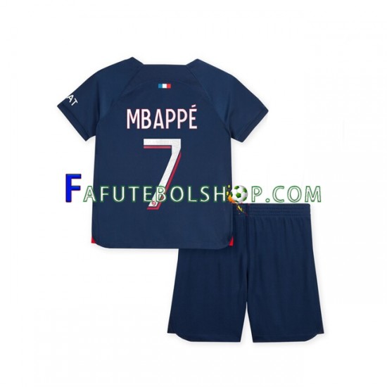 Camisa 1 Paris Saint Germain Mbappé 7 2023-2024 manga curta ,infantil