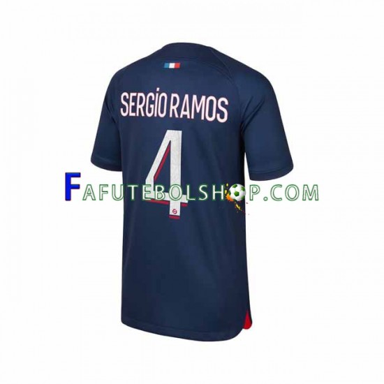 Camisa 1 Paris Saint Germain Sergio Ramos 4 2023-2024 manga curta ,Masculino