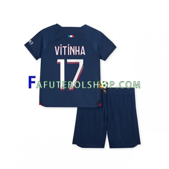 Camisa 1 Paris Saint Germain Vitinha 17 2023-2024 manga curta ,infantil