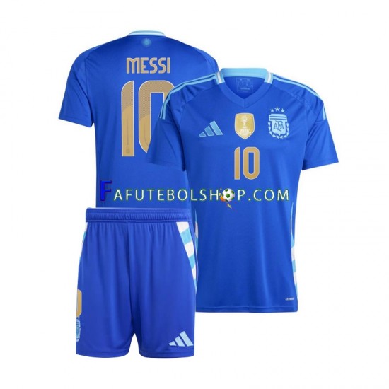 Camisa 2 Argentina Lionel Messi 10 Copa America 2024 manga curta ,infantil