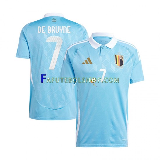 Camisa 2 Bélgica De Bruyne 7 Euro 2024 manga curta ,Masculino