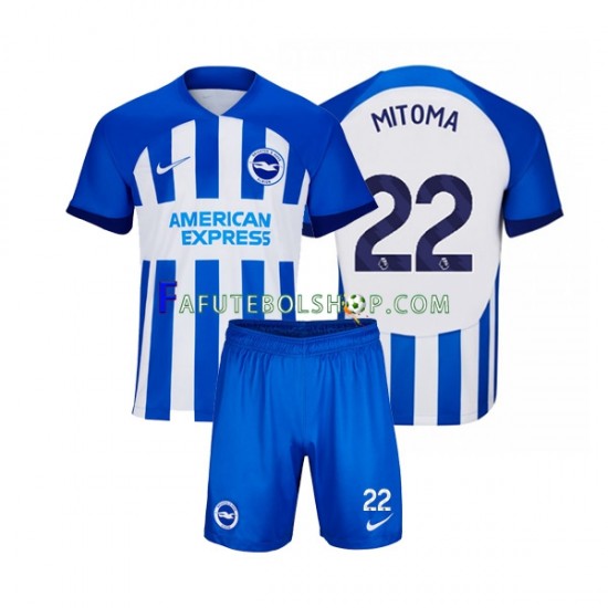 Camisa 1 Brighton Hove Albion Mitoma 22 2023-2024 manga curta ,infantil