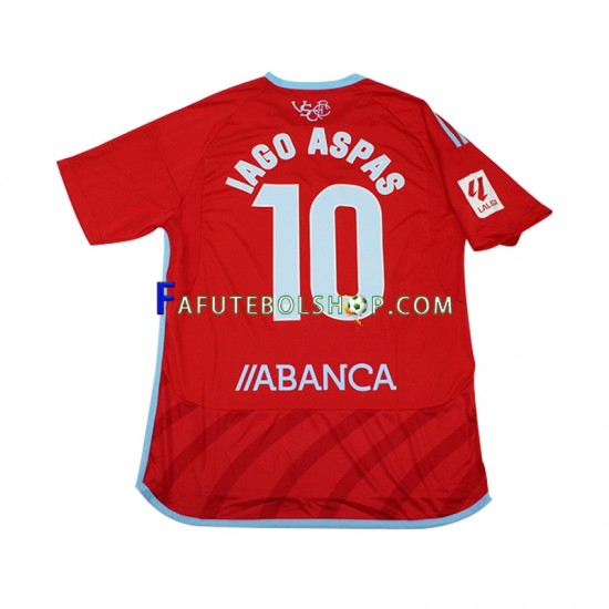 Camisa 2 Celta de Vigo Iago Aspas 10 2023-2024 manga curta ,Masculino