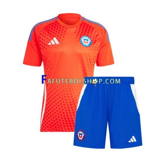 Camisa 2 Chile Copa America 2024 manga curta ,infantil