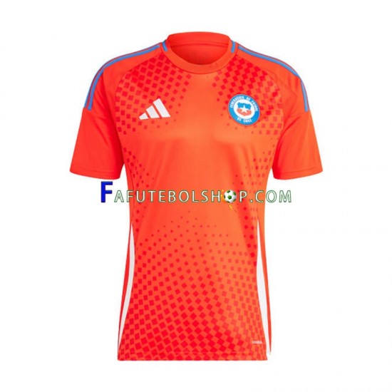 Camisa 1 Chile Copa America 2024 manga curta ,Masculino