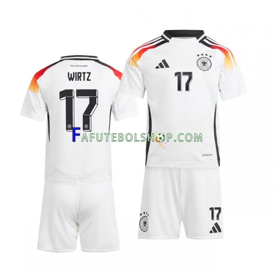 Camisa 1 Alemanha Florian Wirtz 17 Euro 2024 manga curta ,infantil