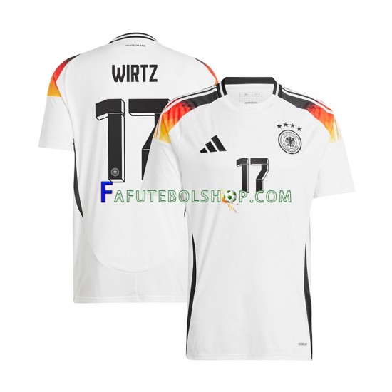 Camisa 1 Alemanha Florian Wirtz 17 Euro 2024 manga curta ,Masculino