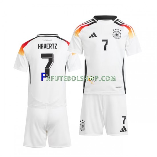 Camisa 1 Alemanha Havertz 7 Euro 2024 manga curta ,infantil