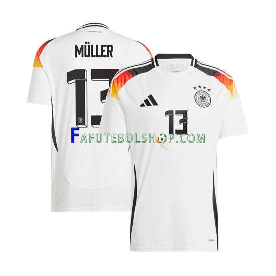 Camisa 1 Alemanha Thomas Muller 13 Euro 2024 manga curta ,Masculino